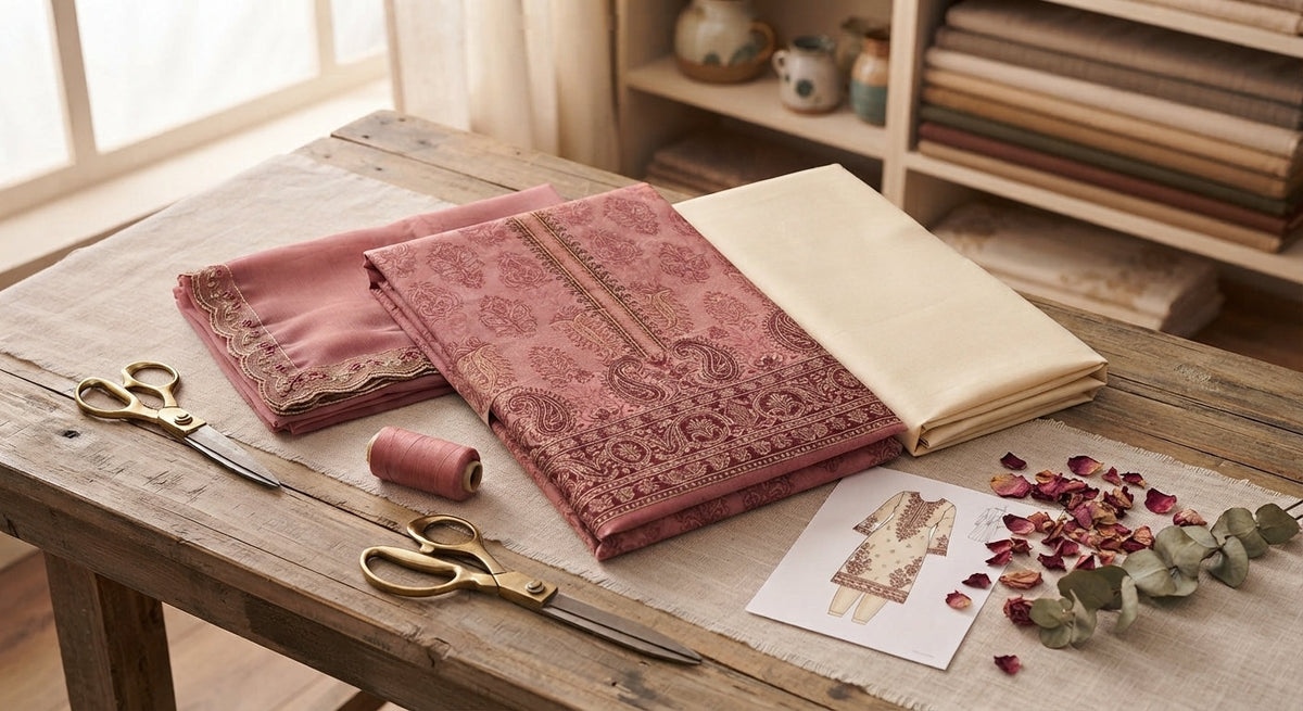 Girls Unstitched Shalwar Kameez