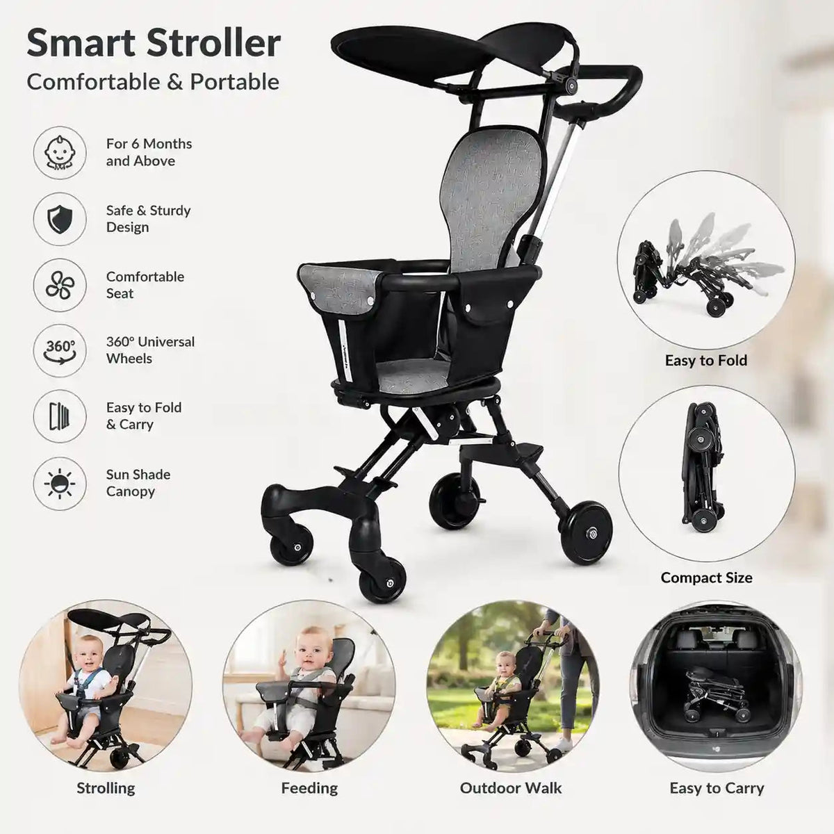 Smart Stroller - Comfortable & Portable (AH001)