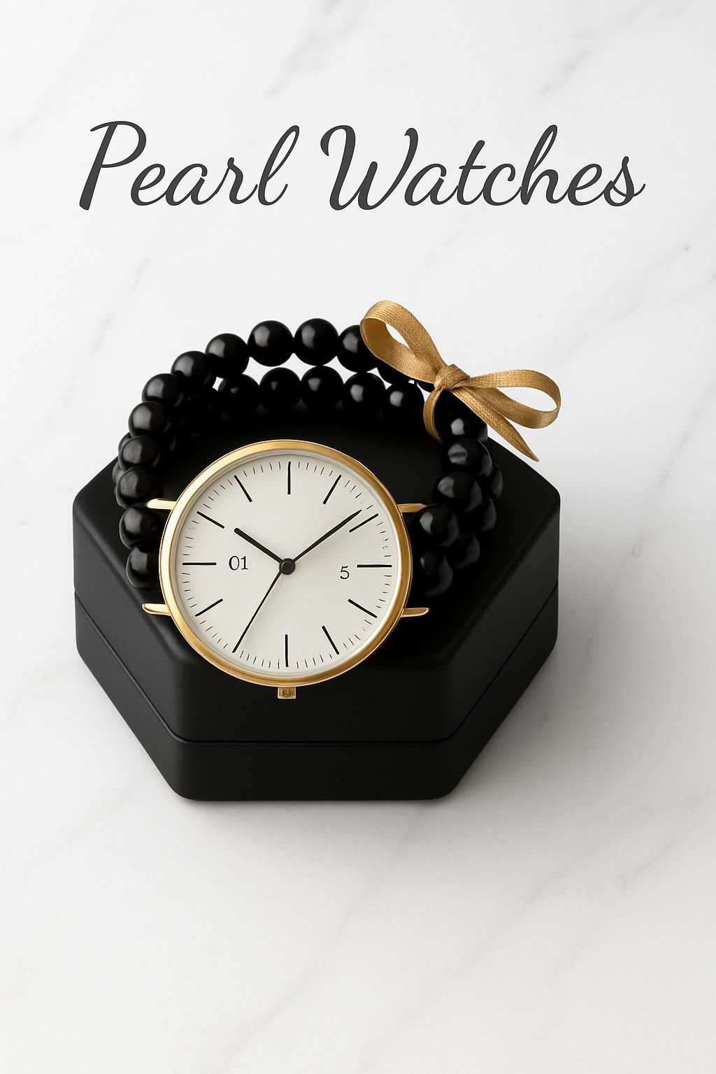 Double Layer Pearl Watch for Women – Stretchable & Adjustable ⌚️✨