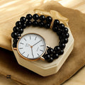 Double Layer Pearl Watch for Women – Stretchable & Adjustable ⌚️✨