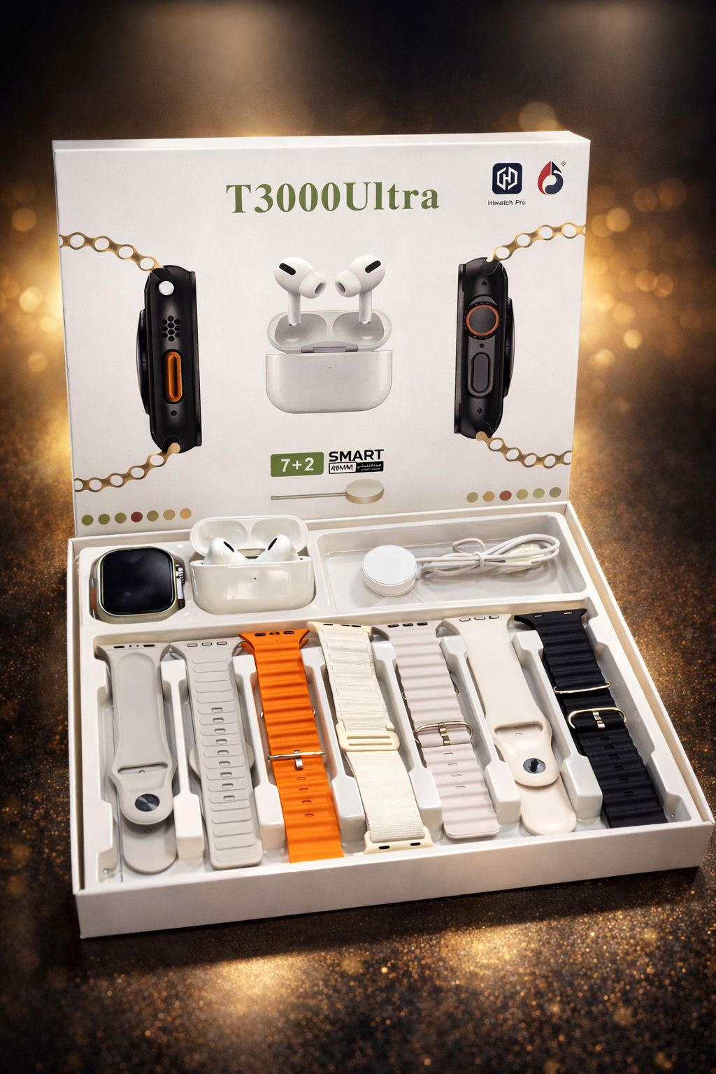 T3000 Ultra 7-in-1 Smart Watch with Earbuds ⌚🎧 - N013