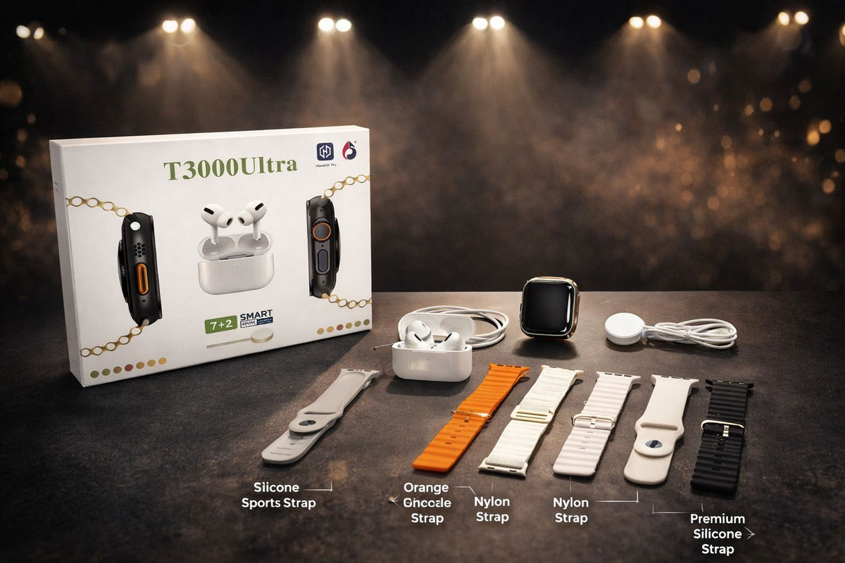 T3000 Ultra 7-in-1 Smart Watch with Earbuds ⌚🎧 - N013