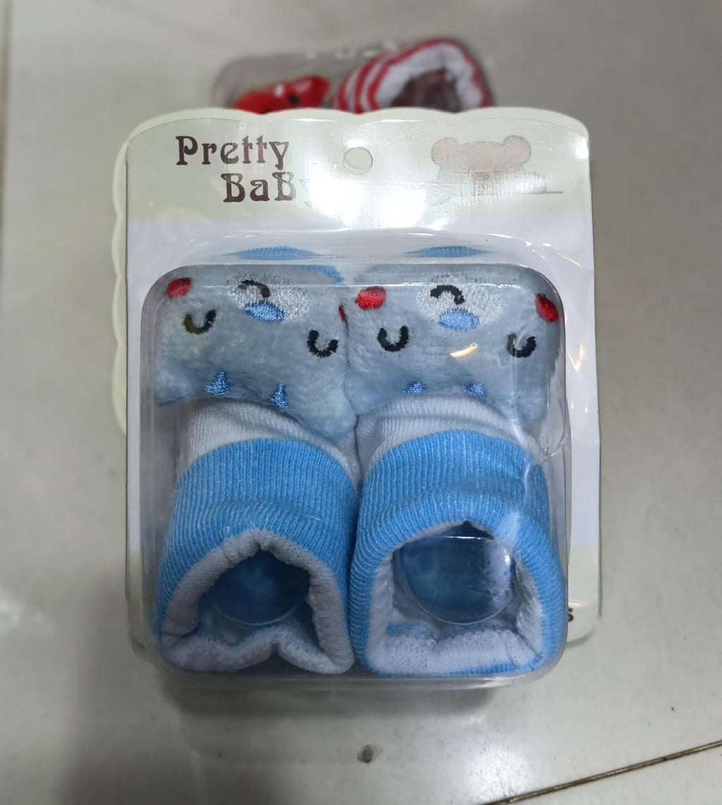 Newborn Baby Socks Booties – Mix Random Colors (Any Color May Be Sent)