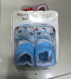Newborn Baby Socks Booties – Mix Random Colors (Any Color May Be Sent)