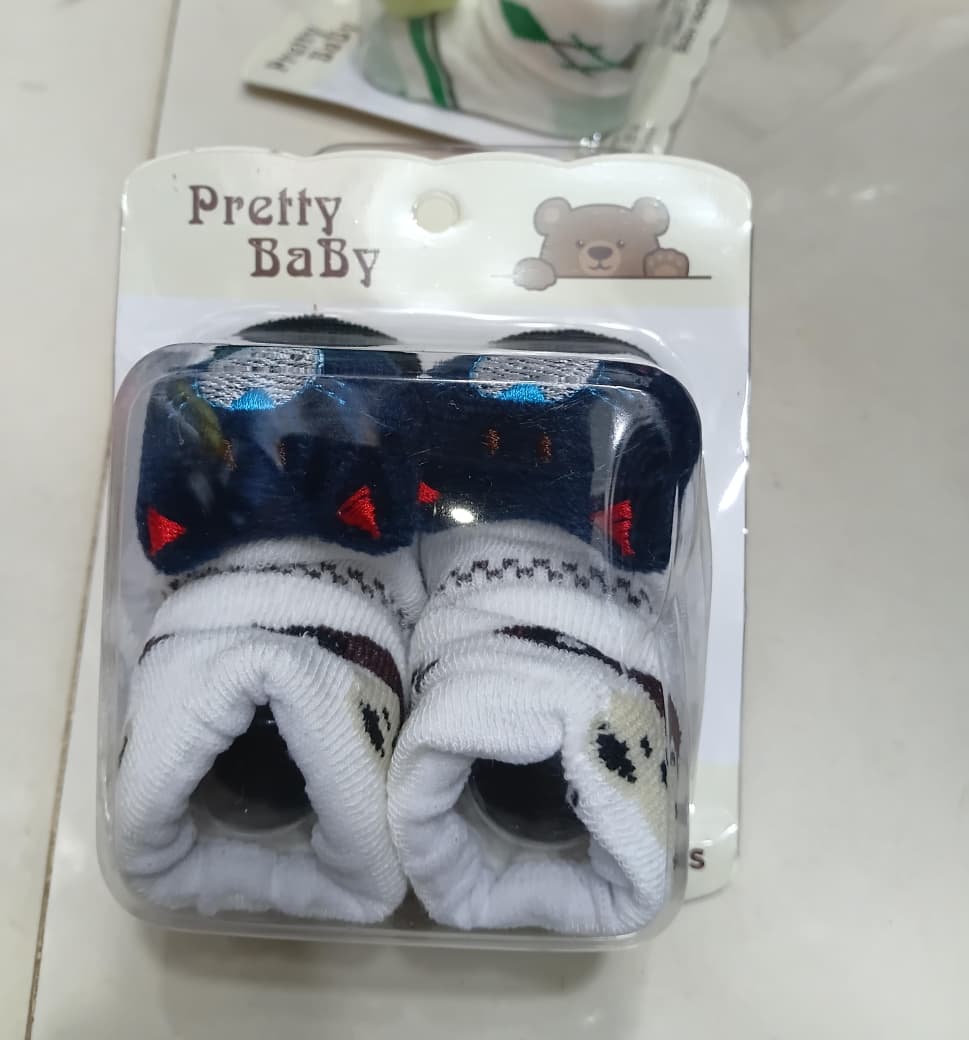 Newborn Baby Socks Booties – Mix Random Colors (Any Color May Be Sent)