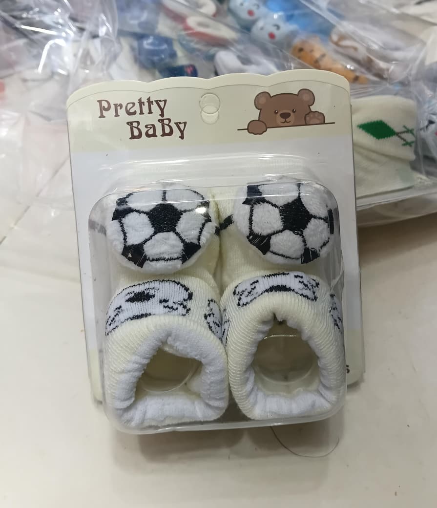 Newborn Baby Socks Booties – Mix Random Colors (Any Color May Be Sent)