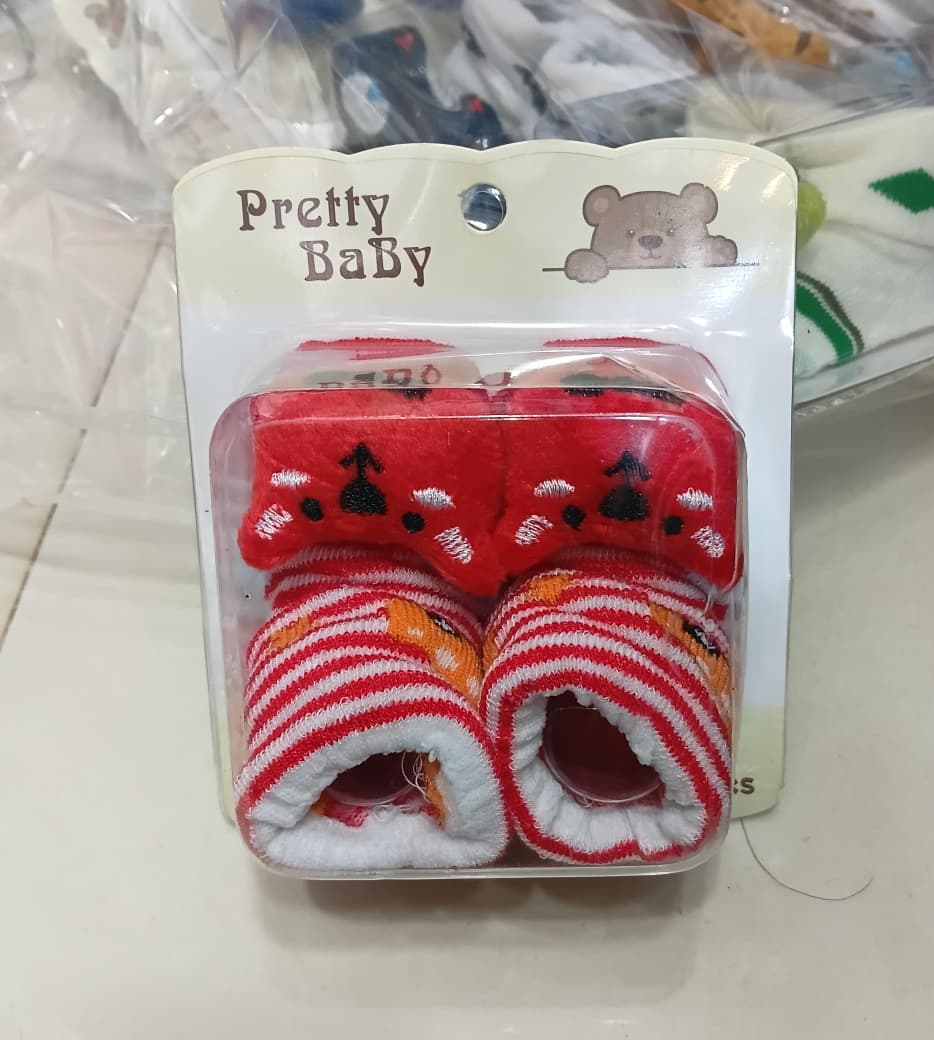 Newborn Baby Socks Booties – Mix Random Colors (Any Color May Be Sent)