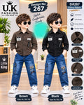 Boys Winter Collection – China Fabric Shirt with Denim Pants