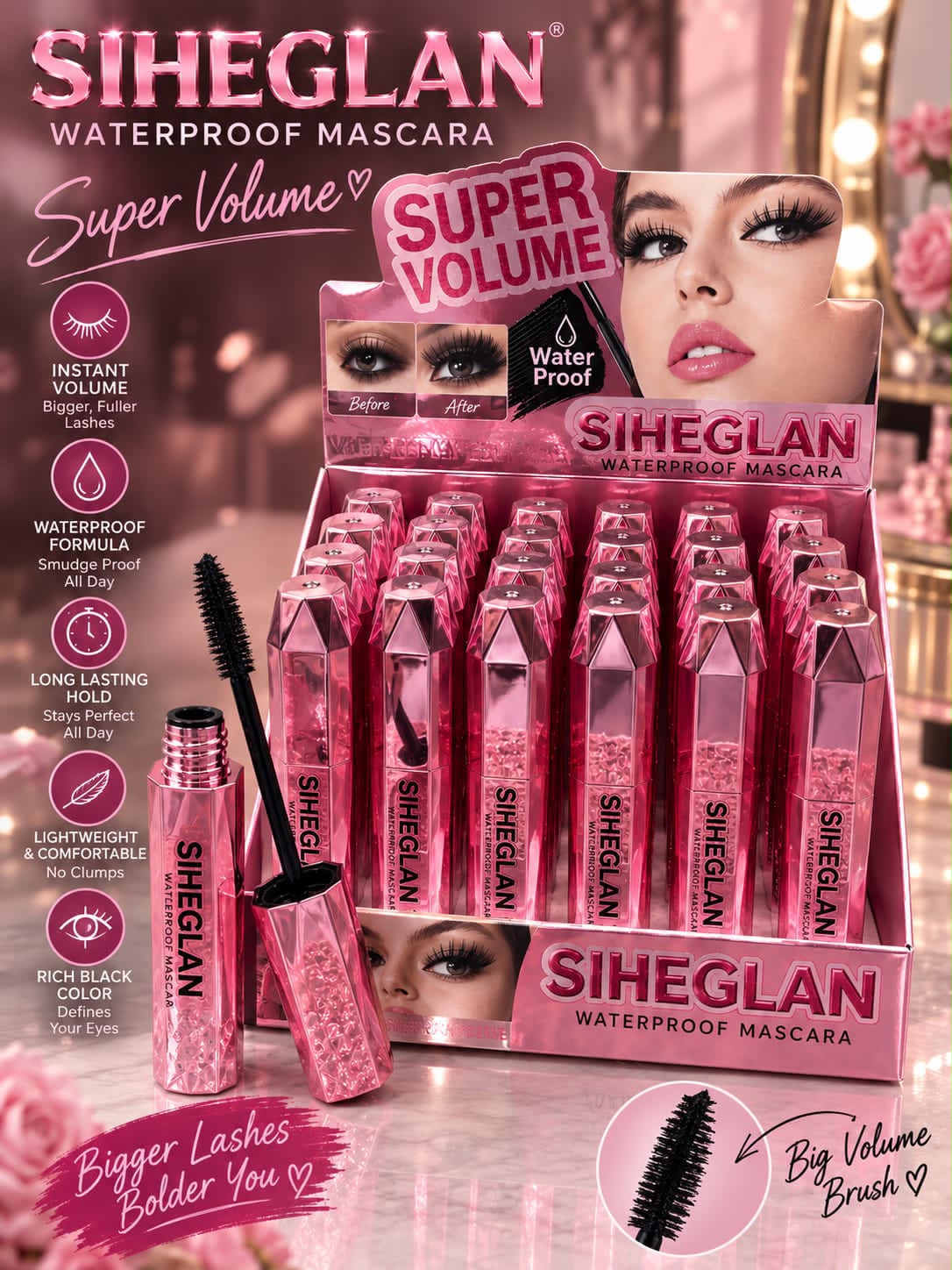 SIHEGLAN Mascara – Original Waterproof Mascara 3-Piece Set | Outclass Quality