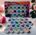 Miss Rose Glitter Tray – 24 Colors High Pigment Makeup Palette | Pack of 24
