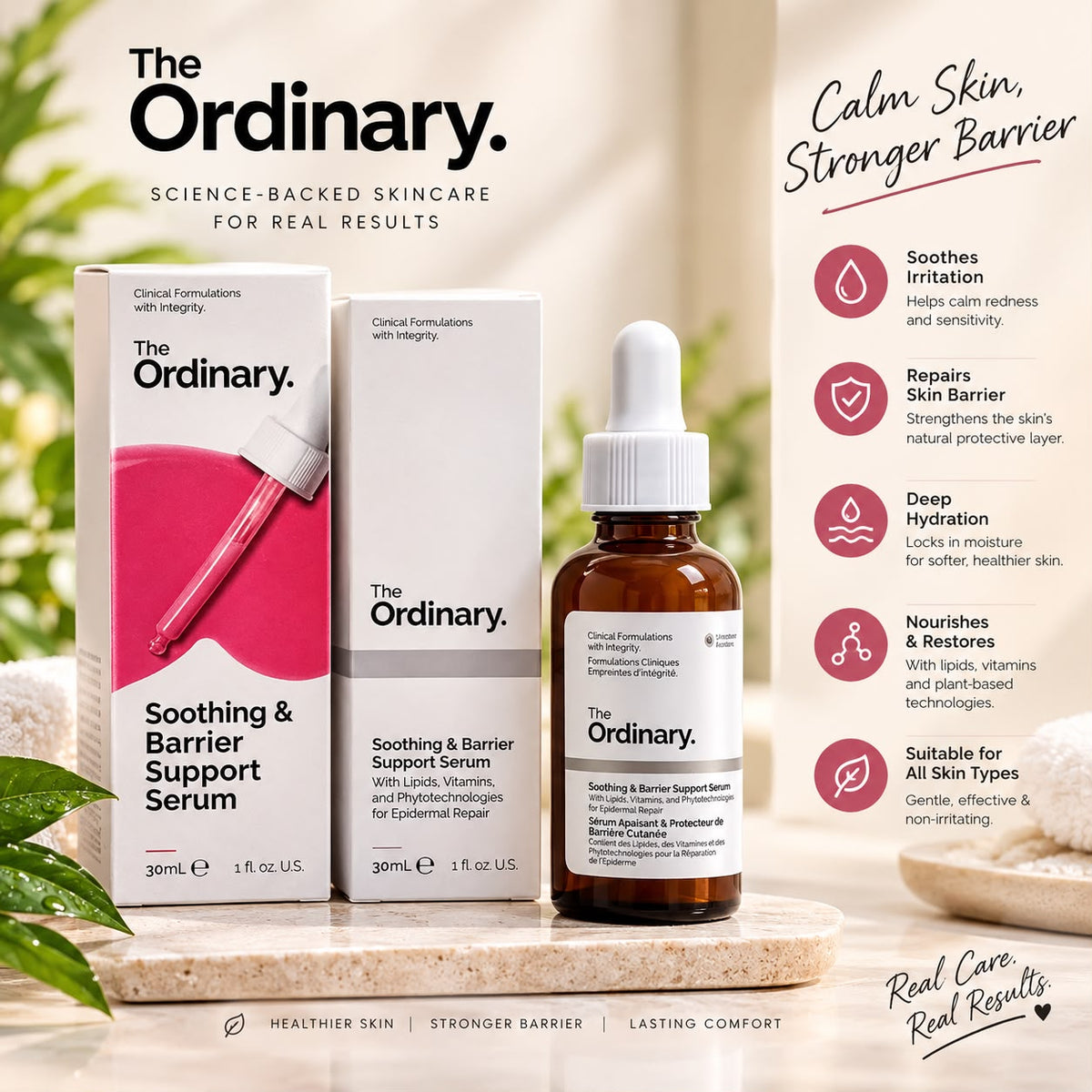 The Ordinary Soothing & Barrier Support Serum 30ML – Original Quality