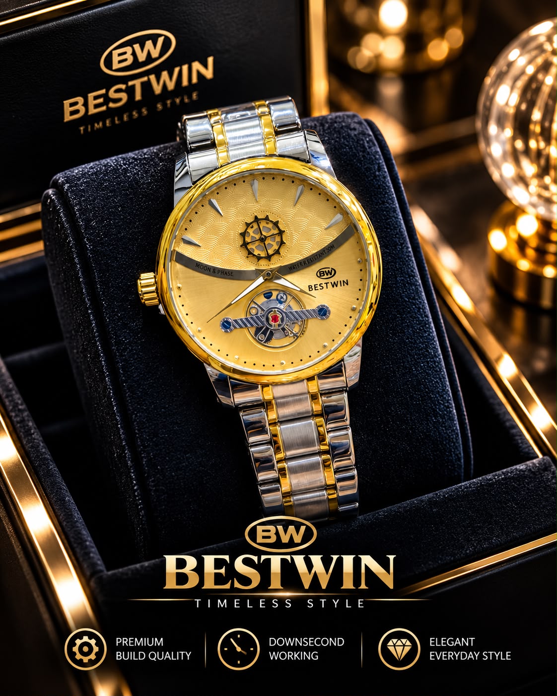 Gents Premium Chain Watch with High Quality Box – G20 Bestwin