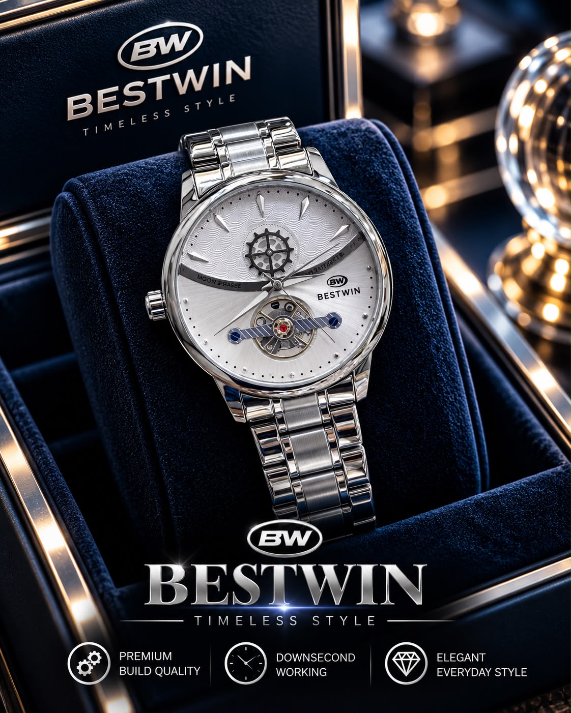 Gents Premium Chain Watch with High Quality Box – G18 Bestwin
