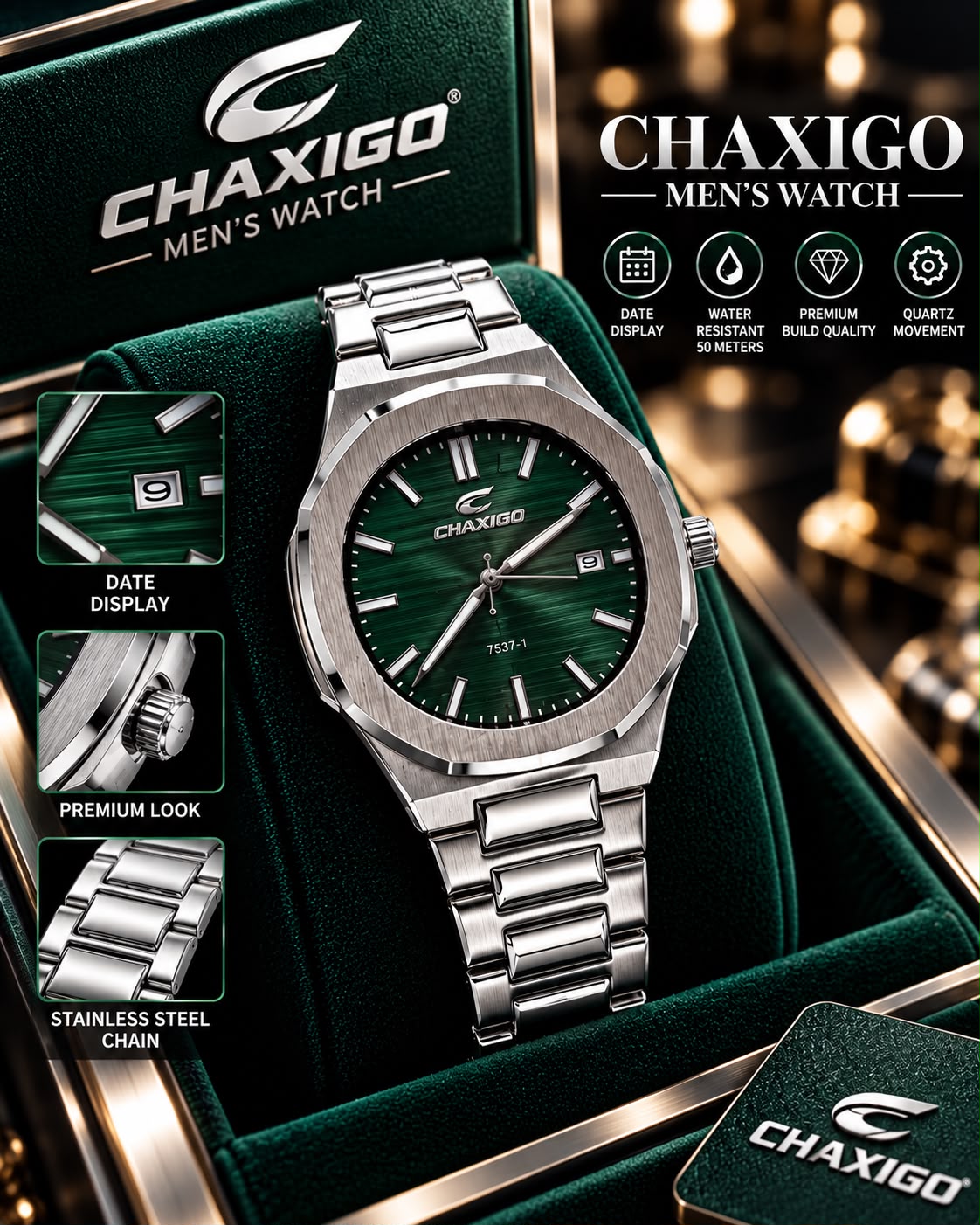 Gents Premium Chain Watch with High Quality Box – G06 Chaxigo